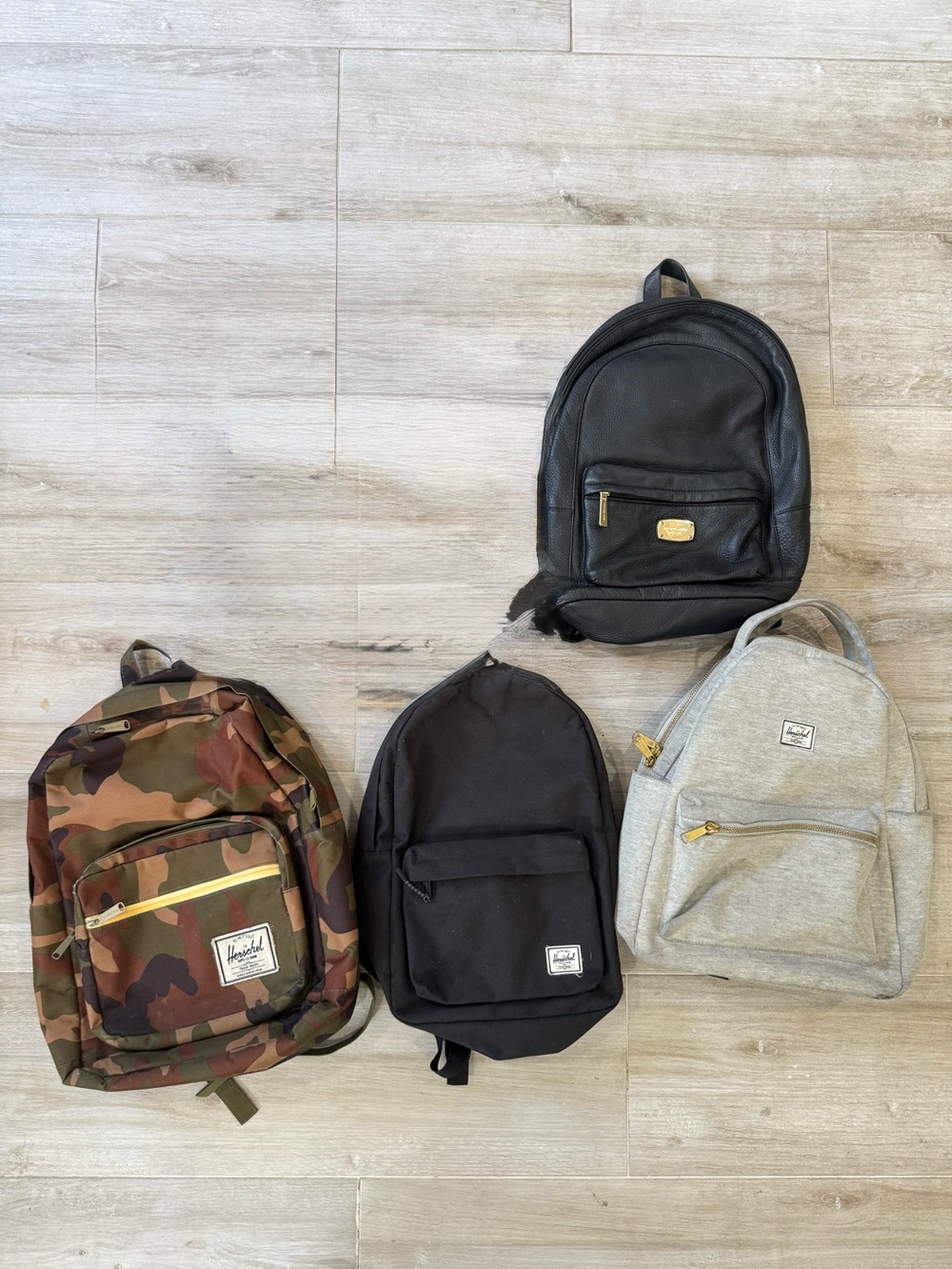 Michael Kors Leather + 3 Herschel Backpack Bundle